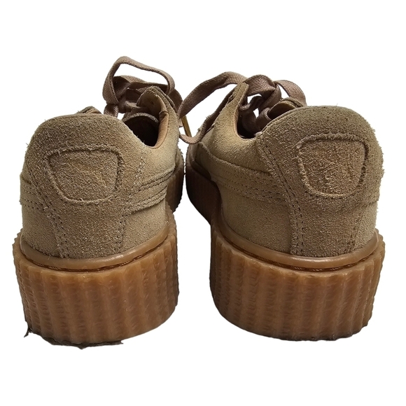 Puma x Fenty Rihanna Tan Brown Creeper Suede Leather Platform Sneakers Size 7 - Picture 5 of 10